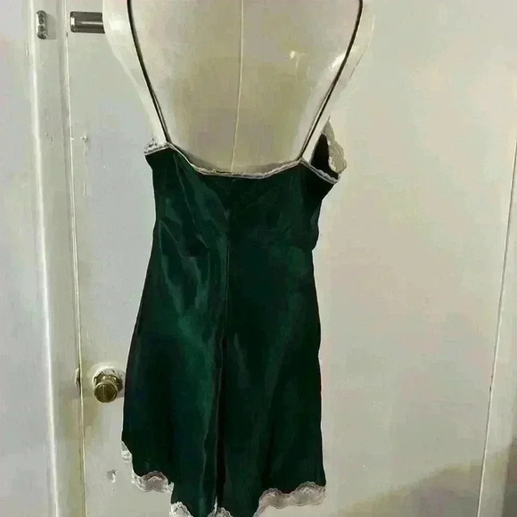 VINTAGE 80’S VAL MODE EMERALD GREEN CHEMISE SLEEPWEAR SIZE M - Picture 4 of 9